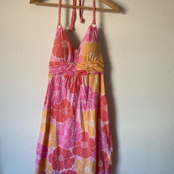 Tommy Bahamas Pink floral peach Halter dre… - Picture 3 of 9